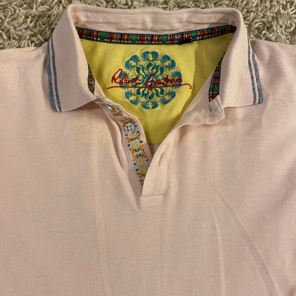 Robert Graham Pink Polo Shirt size L - Picture 2 of 6